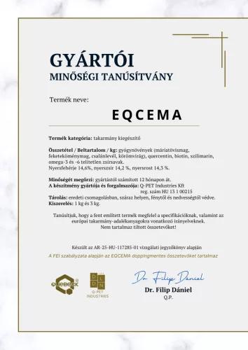EQCEMA – bőr- és immunfunkció támogató, 1000 gramm - lovaknak