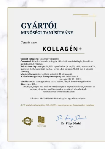 KOLLAGÉN+  –  komplex kötőszöveti támogatás, 800 gramm - lovaknak