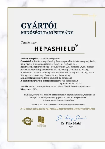 HEPASHIELD® – májfunkció támogatás, 1000 gramm - lovaknak