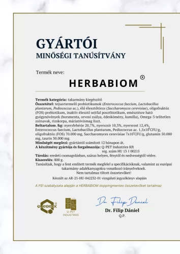 HERBABIOM® – bélflóra támogató, 800 gramm - lovaknak