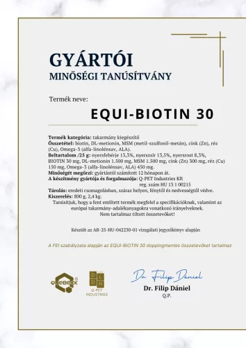 EQUI-BIOTIN 30 – Hoof & Horn Support, 800 g