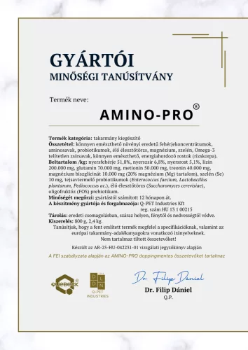 AMINO-PRO – izomkondició támogatás, 2400 gramm - lovaknak