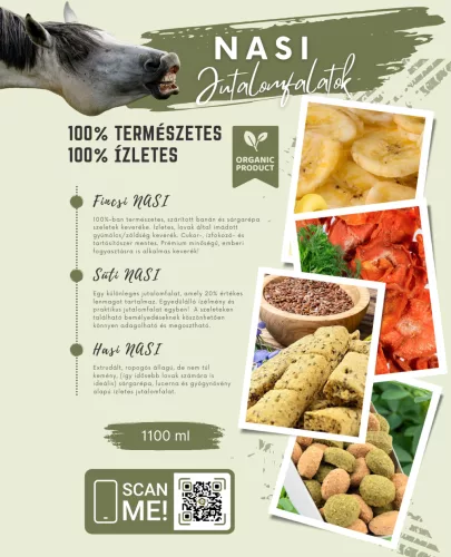 HASI NASI - lucerna/gyógynövény és répa jutalomfalat lovaknak, 1100 ml